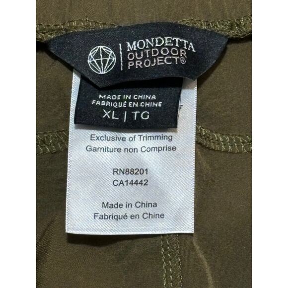 Mondetta NWT Stitched Detail Pull On Shorts Size XL Olive Green Pockets Walking - Picture 3 of 5
